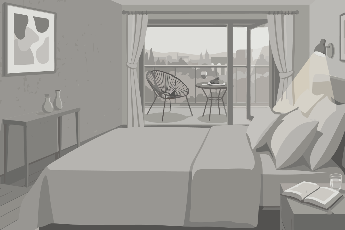 Doppel-/Zweibettzimmer mit Aussicht